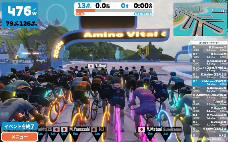 「アミノバイタル®️カップ in Zwift 2nd」レースレポート